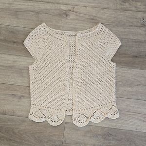 Vintage/Retro Delicate Hand Crochet Detailed Boho Vest/Top